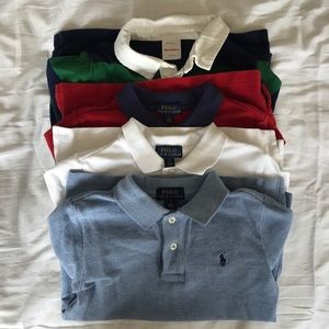 Boys long sleeve polos size 5